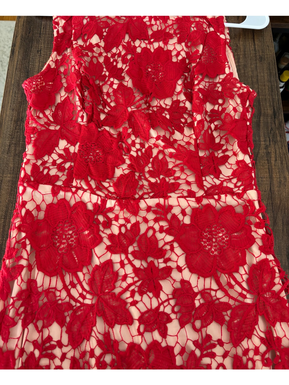 ECI Red Floral Lace Dress